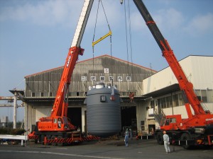 水圧テスト準備